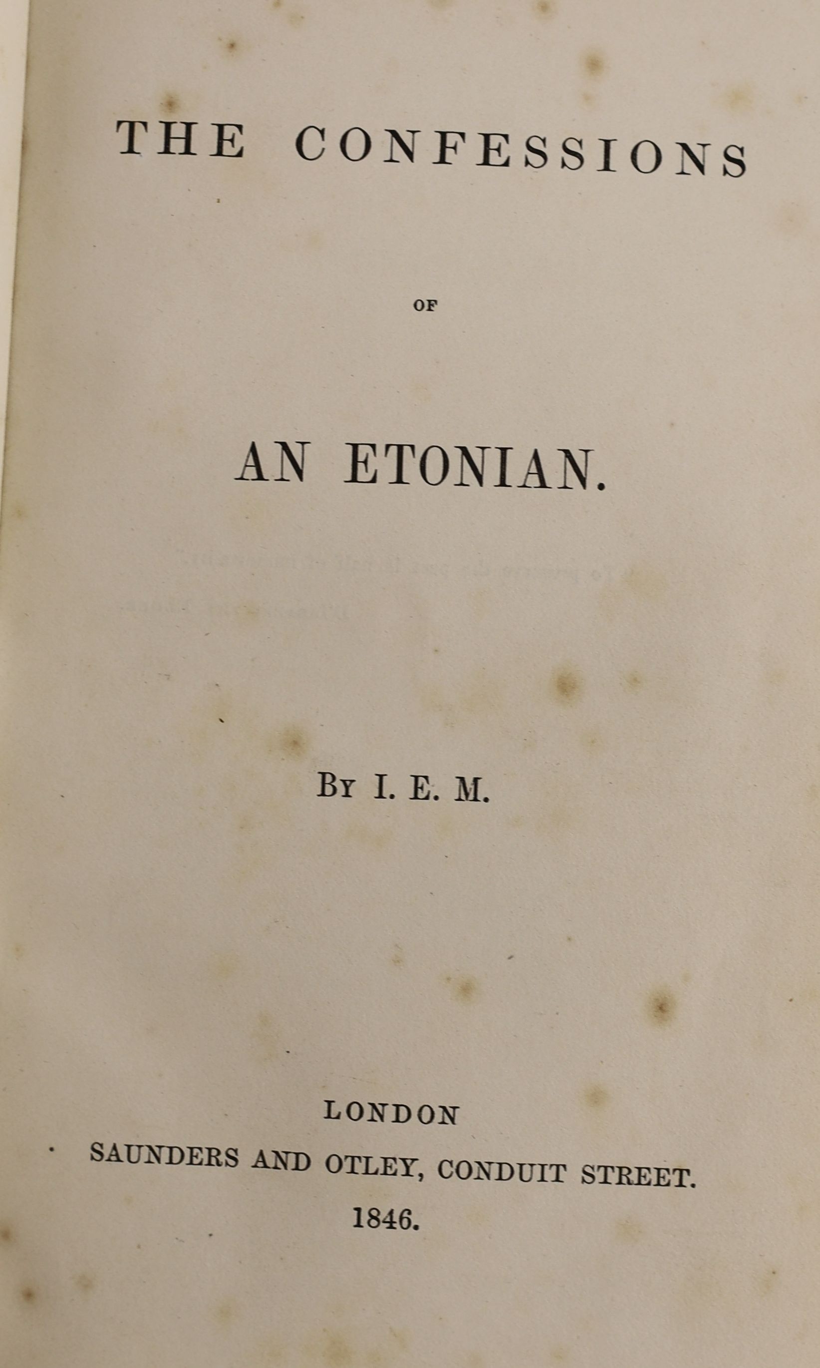 Eton College interest - Lyte, Sir H.C. Maxwell - A History of Eton College (1440-1910), 8vo, maroon calf, ink presentation inscription to front fly leaf, Macmillan and Co., London, 1911; Jesse, J. Heneage - Memoirs of Ce